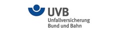 Partner: Logo der Unfallversicherung Bund und Bahn. Ein blauer Halbkreis und ein blauer voller Kreis als Signet stehen davor.